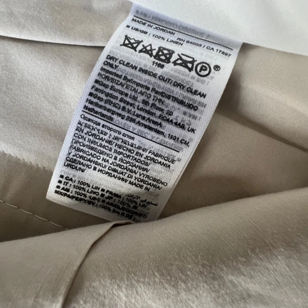 Banana Republic High Rise Palma Straight Leg Linen Pant Size 12 in Natural Color